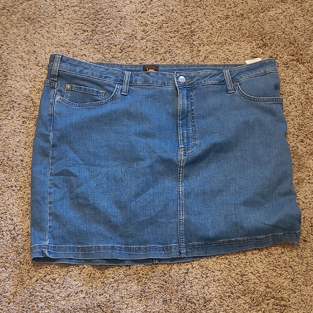 Lee Classic Blue Jean Skirt With Built In Shorts